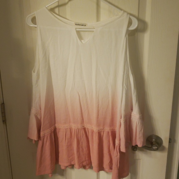 Cold shoulder dip dye top - Picture 1 of 1